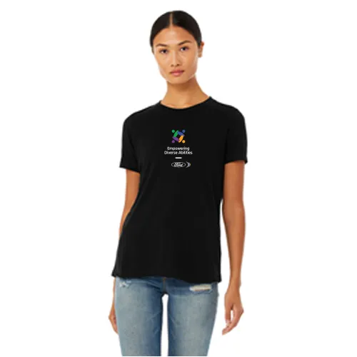 FEDA Bella   Canvas Ladies Relaxed Tee- Black